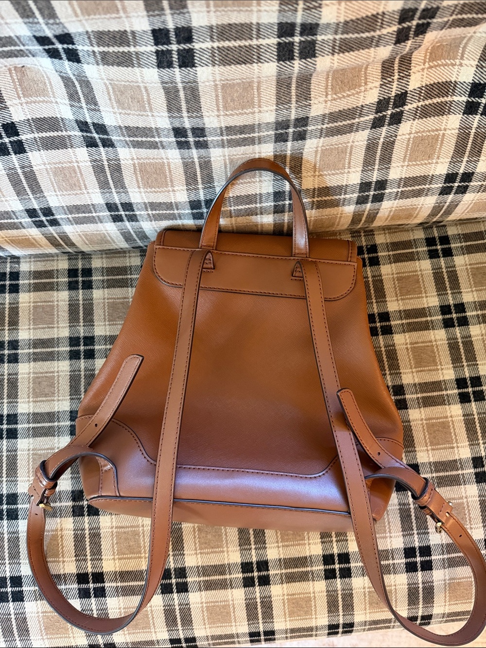 Michael Kors Brown Leather Backpack with Gold Hardware - Picture 3 of 3
